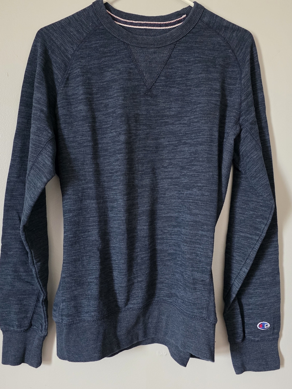 Champion Navy Heather Crewneck Pullover Medium Cotton Blend Athletic Wear